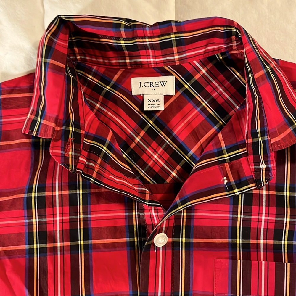 J. Crew red tartan shirt XXS
